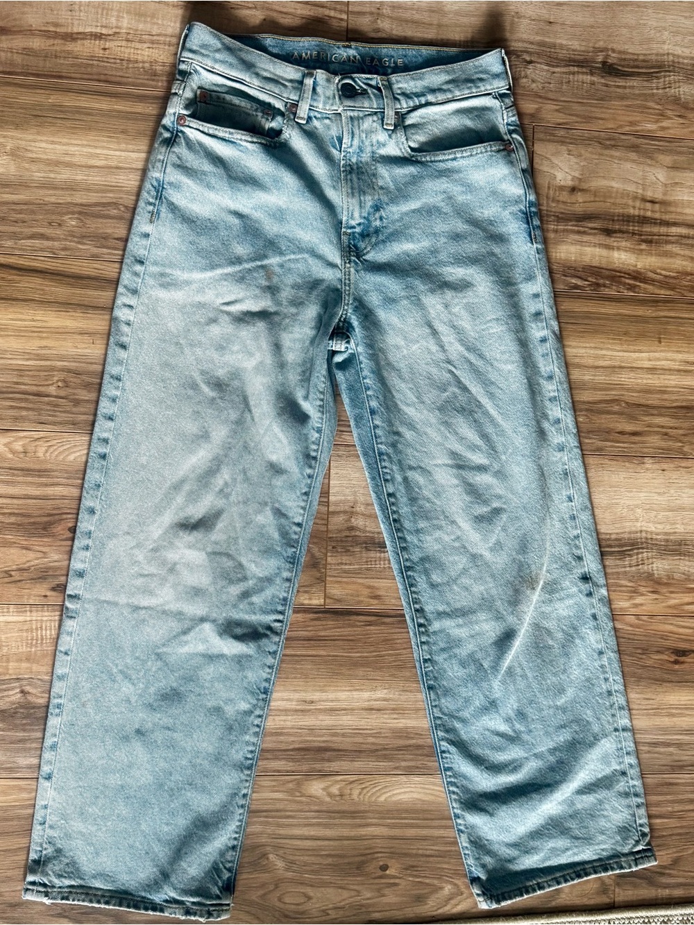 American Eagle Men's Baggy Easy Flex Jeans 28x30 Light Wash